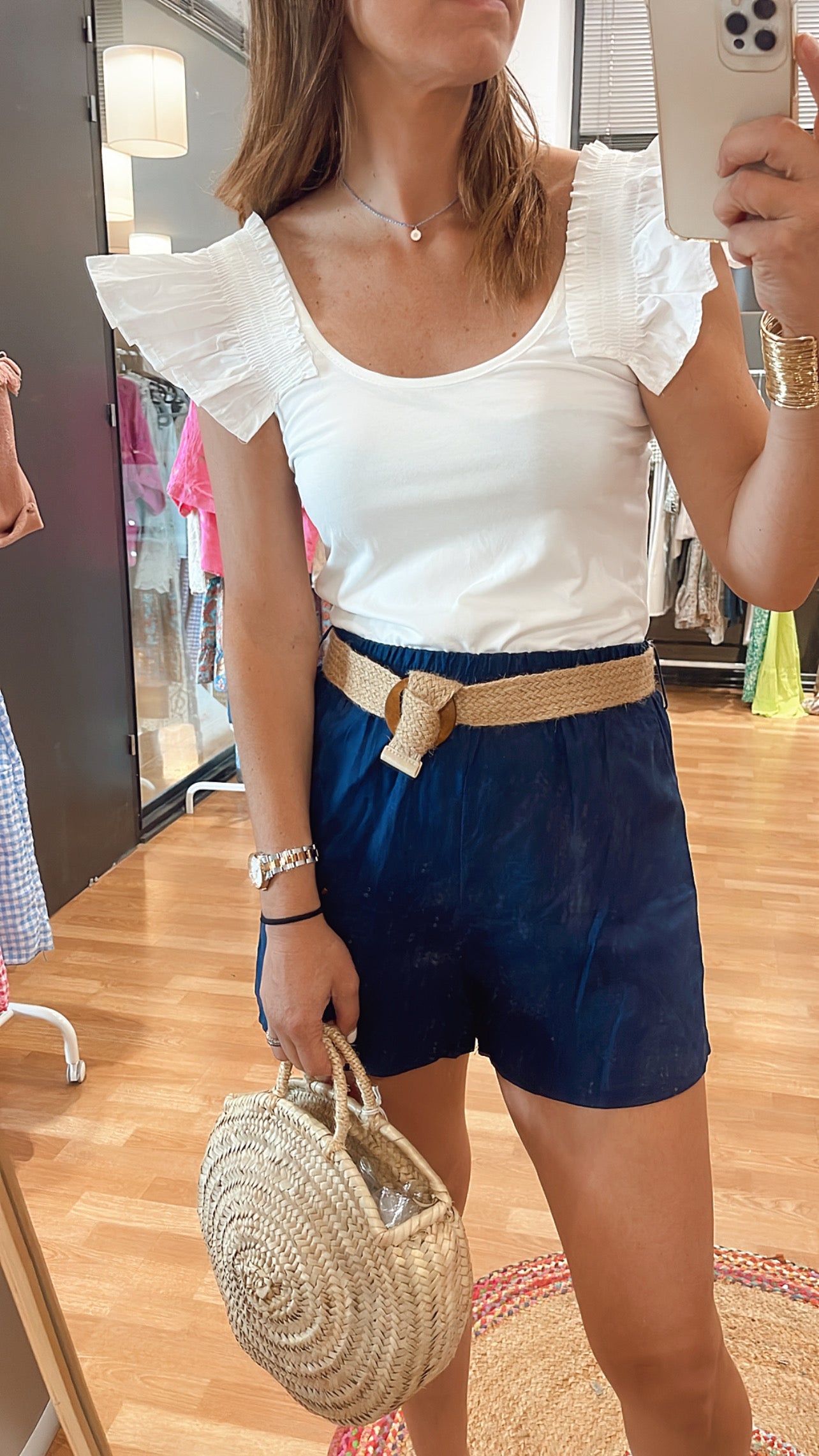 Outfit con outlet short azul marino